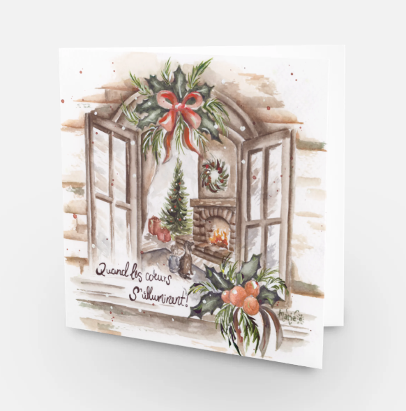 Carte de souhaits - Quand les coeurs s'illuminent